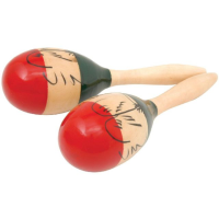 Painted 10" wood maracas.