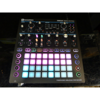 <p>Combines the functionality and interface of the Bass Station II and the Circuit Groovebox. </p><p>The synthesiser offers two oscillators alongside a distortion module, a multi-mode filter with hi-pass, low-pass and band-pass settings and a modulation matrix allowing endless routeing options for creative sound design.<br /><br />The Circuit Mono Station provides two separately controlled oscillators, each with sync and tuning parameters with four available waveshapes to choose from, including sawtooth, triangle, square and sample and hold. </p><p>The monosynth also offers other oscillators including a sub-oscillator, noise generator and ring modulation as well as a filter control section with three modes to choose from with slopes of 12dB and 24dB, plus a powerful overdrive unit with three distortion types to pick from.</p><p><br />A high-quality sound engine allows the synthesizer to provide both monophonic and paraphonic modes with the two oscillators controlled by their own individual sequencer. </p><p>Overall there are three sequencer tracks to use; two oscillator sequencers and one modulation sequencer all with adjustable functions such as gate length, sync rate and the ability to switch/mutate patterns on the fly.<br /><br />The creative sound design possibilities are truly endless thanks to the four-by-eight modulation matrix that routes from an LFO with four waveshapes, envelope, sequencer or velocity allowing modulation for pitch, pulse-width, filter, distortion, amp or CV.<br /><br />This paraphonic analogue synthesiser has 64 pre-programmed synth patches loaded and saved on the unit, all ready for use straight out the box.</p><p>Novation&rsquo;s Circuit Mono Station controls can separate hardware due to the CV, gate and modulation outputs as well as MIDI In, Out and Thru connections so you can link other MIDI devices together for live performances.</p><p>Users can also pass an audio signal through the audio input and use the Mono Stations analogue filter and distortion or use the audio input with the modulation sequencer to chop, evolve and process a source sound in entirely new ways. </p><p>The Circuit Mono Station can be plugged into a PC/Mac via USB where you can manage unlimited patches using Components.</p><p>Very good condition, with original power supply.<br /><br /></p>