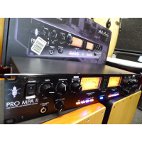 <p>High performance dual channel valve microphone preamp.</p><p>Each microphone input circuit, with selectable 48v phantom power, features variable input impedance which can radically vary the overall performance of any high quality dynamic or ribbon microphone. </p><p>The ProMPA II can be configured for dual mono or stereo operation with selectable mid/side mic support, summing the adjacent channel, to decode left/right signals.</p><p>The ProMPA II can operate at either a low or high plate voltage on the two integrated hand-selected 12AX7 tubes for wider variation of preamp tone and performance. </p><p>Large back-lit analog VU output meters display output levels while multi-colored LED arrays show tube gain.<br />Housed in a standard 2u space rack-mountable steel chassis, with CNC routed black anodized aluminum face panel, the ProMPA II is designed to deliver years of reliable operation in the studio, production facility, or on the road for live sound reinforcement.</p><p>Boxed, mint condition.</p><br />